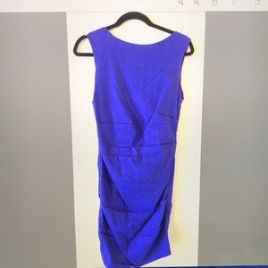 Nicole Miller Linen Ruched Purple Bodycon dress 12